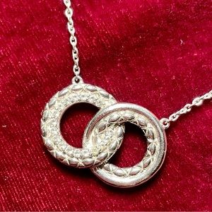 Judith Ripka Sterling Silver & White Topaz Interlocking Ring Necklace